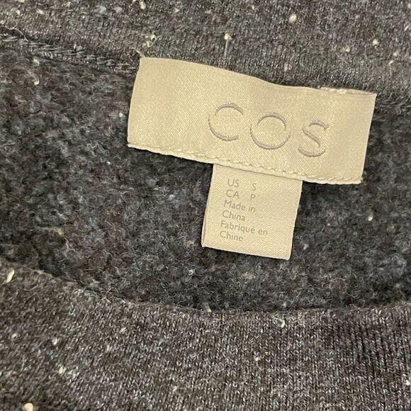COS Charcoal Blue x White Speckled Sweatshirt Size S EUC - Picture 2 of 5